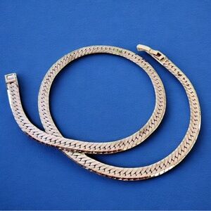 Herringbone Chain Necklace Silver-Tone Fashion Jewelry